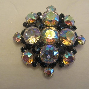 Gorgeous Vintage Juliana Huge Aurora Borealis Rhinestone Brooch