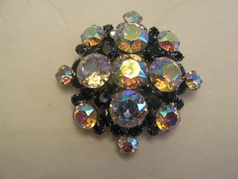 Gorgeous Vintage Juliana Huge Aurora Borealis Rhinestone Brooch image 1