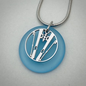 Ski Beach Glass Pendant