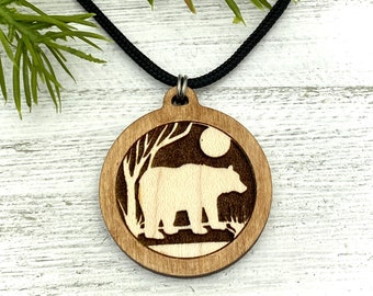 Colgante de madera Bear