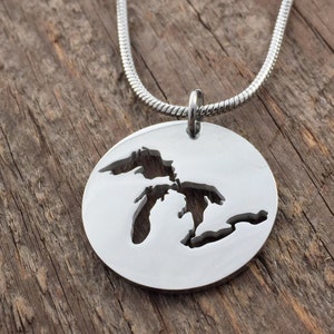 Great Lakes Cutout Pendant, large or petite