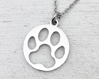 Colgante Furry Friend Paw Print, grande, pequeño o mini