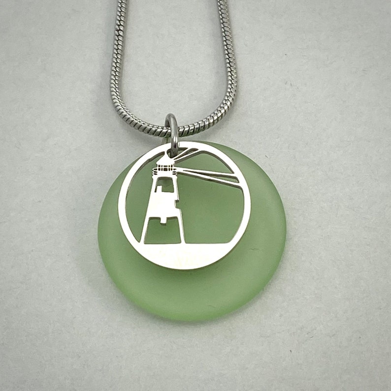 Lighthouse Beach Glass Pendant