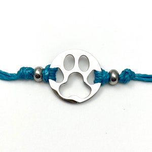 Furry Friend Paw Print Pull Cord Bracelet