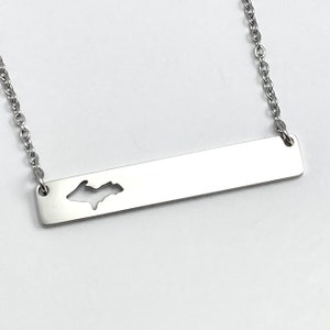 UP Cutout Bar-Anhänger, horizontal, Silber
