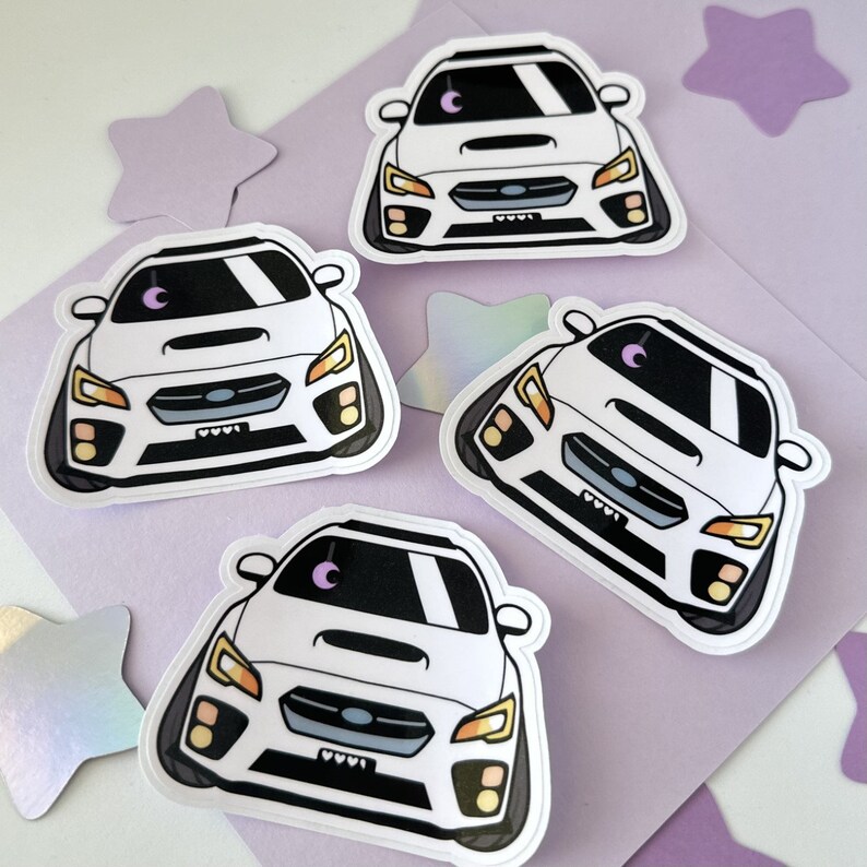 White JDM Rally Car Sticker / Cute Accessories Etsy