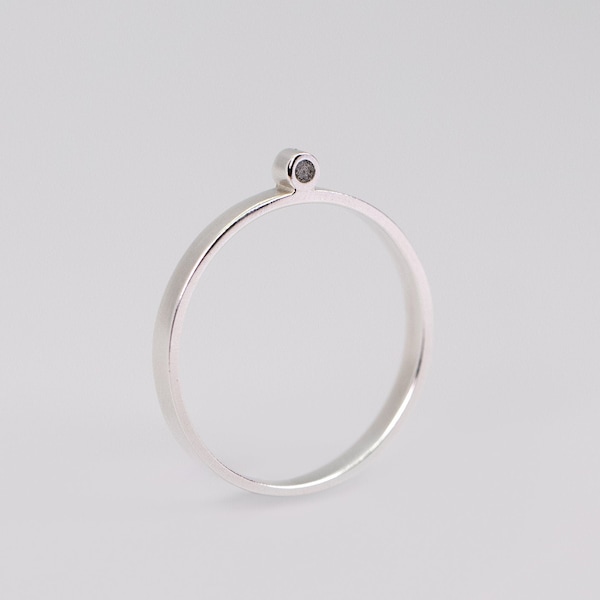 Tiny Dot Ring, Dot Silver Ring, Minimalist Dot Ring, Sterling Silver Stacking Ring, Dainty Ring, Thin Silver Ring, Concrete Ring, Beton Ring