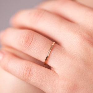 Glimmer Ring in Gold, 18K Yellow Gold Ring, Thin Gold Ring, Solid Gold Band, Dainty Gold Ring , Stackable Wedding Ring, Gold Stacking Rings