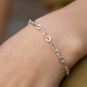 Sterling Silver Chain Bracelet, Chunky Link Bracelet, Large Link Bracelet, Bracelets For Women, Paperclip Bracelet, Thick Link Bracelets