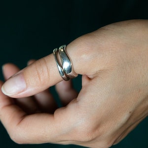 Isla Double Ring, Thumb Ring Women, Thumb Ring silver, Sterling Thumb Ring, Layered Ring, Double Band Ring, Double Ring Silver, Wide Ring