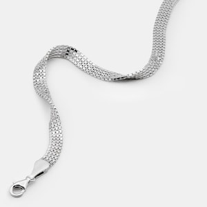 Sterling Silver Bracelet, Silver Bracelet Women, Flat Silver Bracelet, Minimalist Silver Bracelet, Silver Chain Bracelet, Dainty Bracelet
