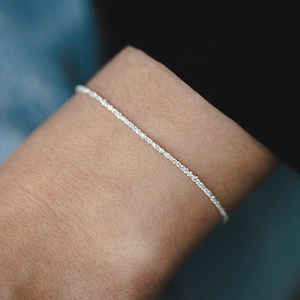 Sterling Silver Bracelet, Silver Bracelet For Woman, Thin Chain Bracelet, Dainty Minimalist Bracelet, Delicate Chain Bracelet, Tiny Bracelet