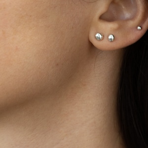 Pebble Earrings, Mix and Match Earrings, Small Dot Earrings, Sterling Silver Studs, Organic Shape Earrings, Tiny Round Earrings, Single Stud image 4