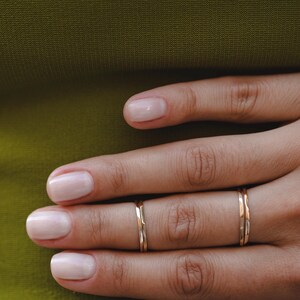 Glimmer Ring in Gold, 18K Yellow Gold Ring, Thin Gold Ring, Solid Gold Band, Dainty Gold Ring , Stackable Wedding Ring, Gold Stacking Rings image 3