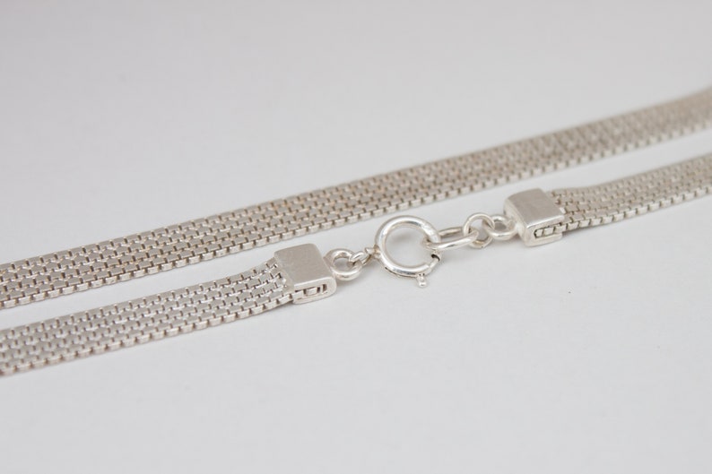 Short Silver Necklace 925 Flat Chain Necklace Silver Choker Collar Silver Choker Necklace Silver Chain Choker Sterling Silver Choker