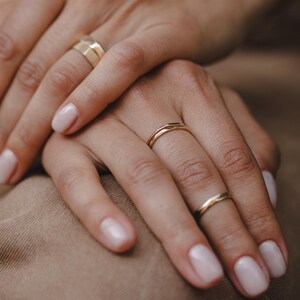 Glimmer Ring in Gold, 18K Yellow Gold Ring, Thin Gold Ring, Solid Gold Band, Dainty Gold Ring , Stackable Wedding Ring, Gold Stacking Rings image 7