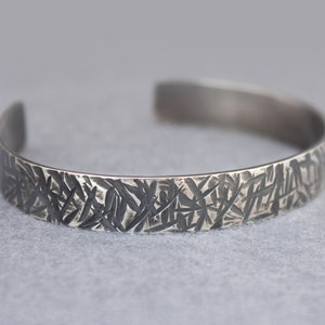 Männer Silber Armband, Männer Manschettenarmband, Männer Metall Armbänder, Männer Silber Armreif, Schweres Silber Armband, Männer Schmuck, Schwarz Silber Armband Bild 5