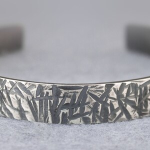 Männer Silber Armband, Männer Manschettenarmband, Männer Metall Armbänder, Männer Silber Armreif, Schweres Silber Armband, Männer Schmuck, Schwarz Silber Armband Bild 3