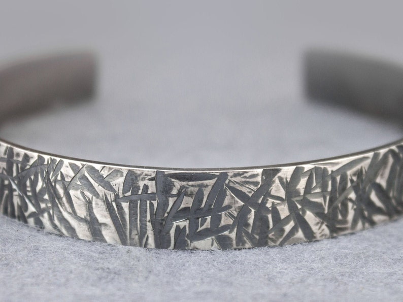 Männer Silber Armband, Männer Manschettenarmband, Männer Metall Armbänder, Männer Silber Armreif, Schweres Silber Armband, Männer Schmuck, Schwarz Silber Armband Bild 3