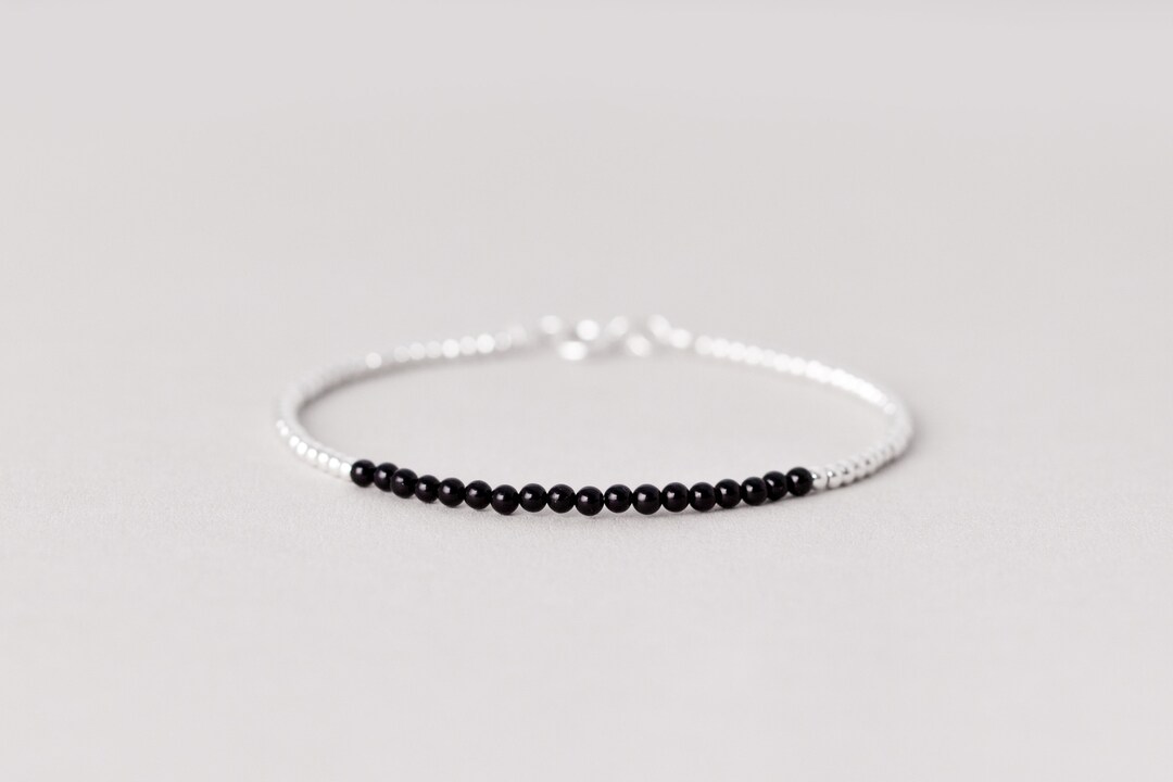 Sterling Silver Bracelet, Women Black Onyx Bracelet