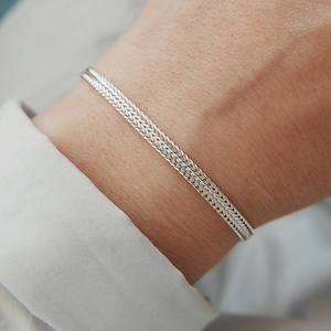 Sterling Silver Bracelet, Silver Link Bracelet, Silver Chain Bracelet, Women Silver Bracelet, Layering Bracelet, Dainty Bracelet, Minimalist