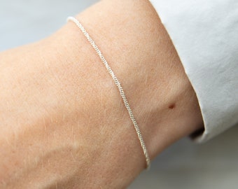 Sterling Silver Bracelet, Silver Bracelet For Woman, Thin Chain Bracelet, Dainty Minimalist Bracelet, Delicate Chain Bracelet, Tiny Bracelet