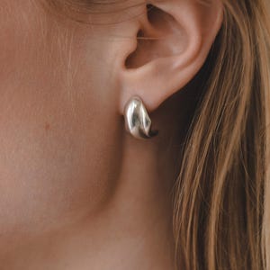 Chiara Earrings, Geometric Silver Studs, Minimalist Silver Earrings, Large Silver Studs, Statement Stud Earrings, Big Massive Studs, 925