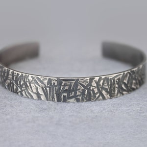 Männer Silber Armband, Männer Manschettenarmband, Männer Metall Armbänder, Männer Silber Armreif, Schweres Silber Armband, Männer Schmuck, Schwarz Silber Armband Bild 4