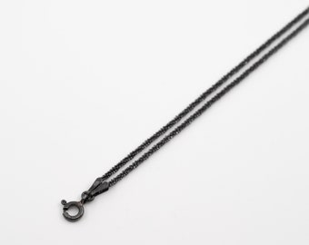 Thin Black Chain Bracelet, Black Sterling Silver Bracelet, Double Chain Bracelet, Minimal Silver Bracelet, Oxidized Bracelet, Layer Bracelet
