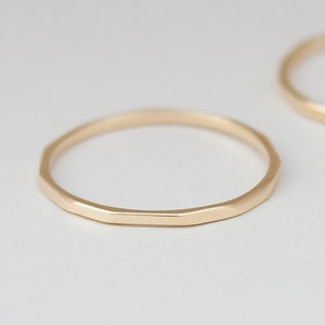 18K Yellow Gold Ring, Thin Gold Ring, Solid Gold Band, Dainty Gold Ring , Stackable Wedding Ring, Gold Stacking Rings, Gold Rings For Women image 4