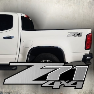 Z71 4x4 stickers decal, Chromo brushed, Silverado, truck (set)
