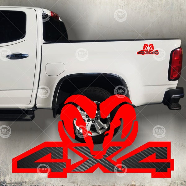 4x4 Decal stickers, Fiber carbon, Hemi (set)