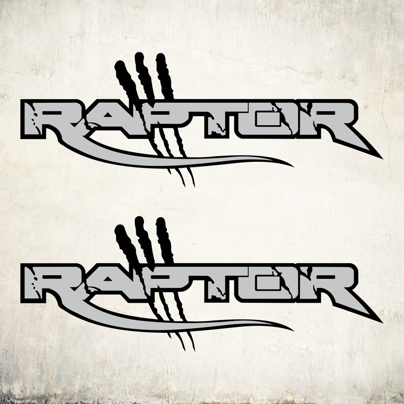 Ab Raptor Ribbed Sticker Raptor Vinyl Decal Sticker Silver Ford (set) Size: 22
