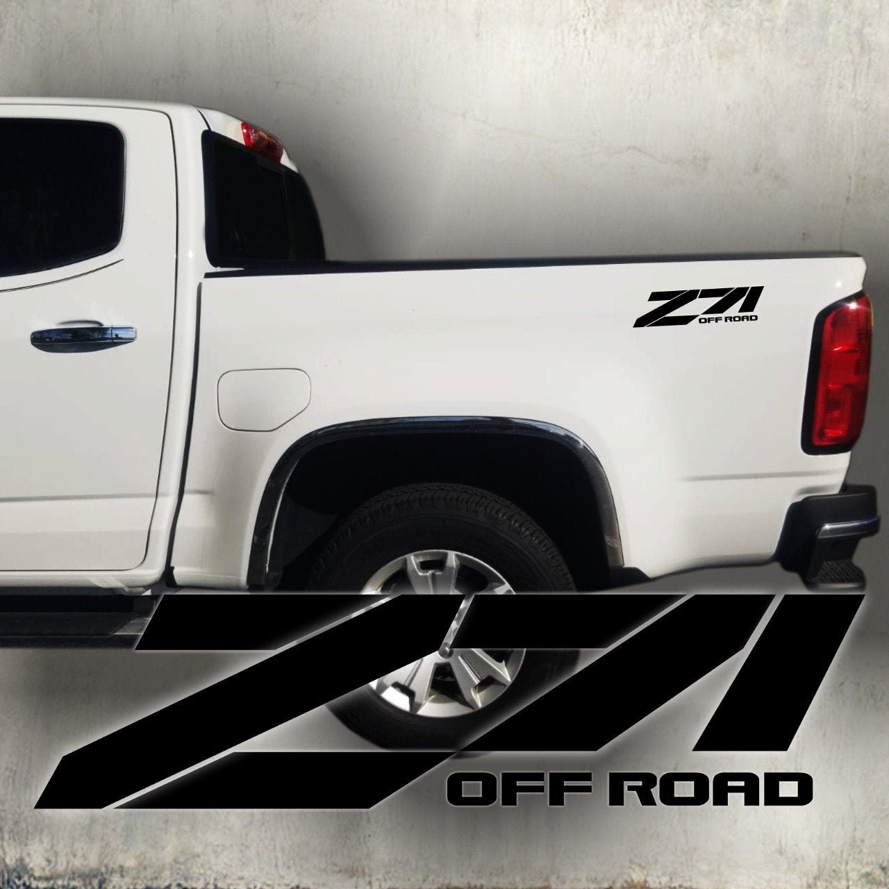 Z71 off road sticker decal, chevy truck, GMC sierra CUT design Black