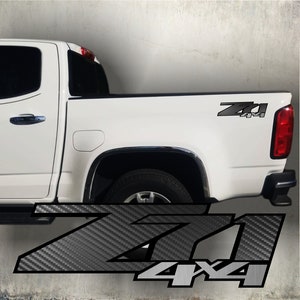Z71 4x4 decals sticker, carbon fiber and chrome, Silverado truck Chevrolet