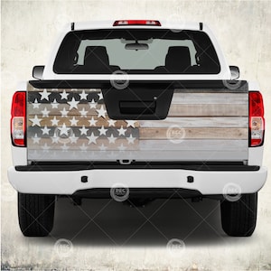 American Flag Tailgate Wrap Vinyl graphic laminated