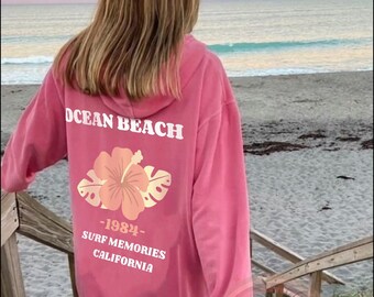 Hibiscus Shirt Coconut Girl Sweatshirt Beachy Sweatshirt