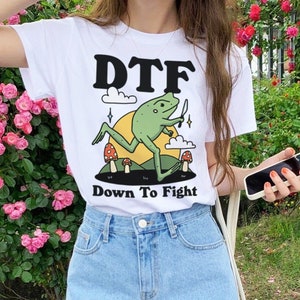 Funny Frog Tshirt, Retro DTF Toad Shirt, Cottagecore Froggy Tee, Oversized Mushroom T-shirt, Offensive Shirt, Grenouille Frog Gifts, UNISEX