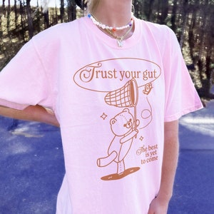 Aesthetic Summer T shirt, Retro Graphic Tee, Trust your gut Selfcare tshirt, Tumblr tshirt, Trendy Oversized, Vsco girl, Summer Surf tee