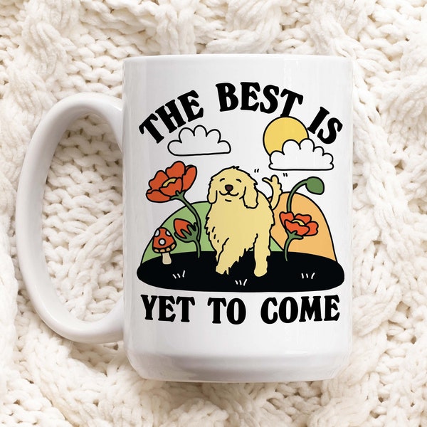 Cute Dog Self Love Coffee Mug, Doggy Golden Retriever Labrador Mug, Dog Lover Gift Idea, Retro Quote, Cute Gift Mug, Aesthetic Ceramic Cup