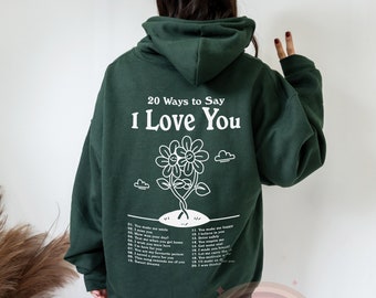 I Love You Aesthetic Hoodie, Y2K Womens Oversized Sweatshirt, Trending Tiktok Hoodie, VSCO Pinterest Graphic Hoody, Words on Back Hoody