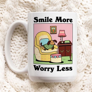 Cute Dog Self Love Juice Coffee Mug, Doggy Colorful Mug, Dog Lover Gift Idea, Self Care Retro Quote, Pink Gift Mug, Aesthetic Ceramic Cup