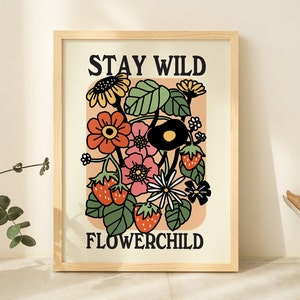 Affiche de fleurs rétro, impression de citation mignonne, décor de bureau tendance, affiche du marché aux fleurs, art éclectique, impression téléchargeable, art de fleurs imprimable