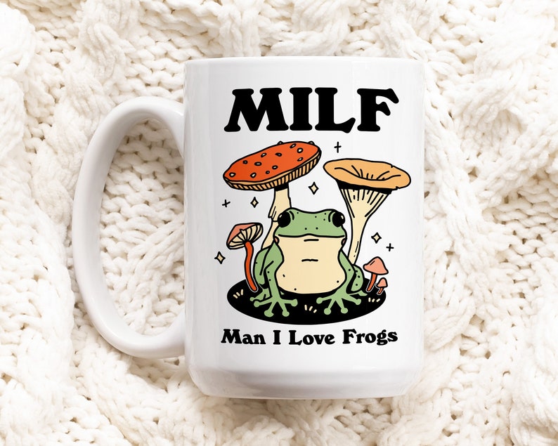 Couples Frog Coffee Mug Man I Love Frogs MILF DILF Cup Frog Etsy