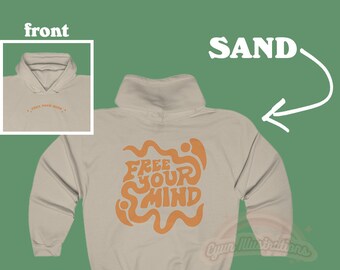 Aesthetic Hoodie, Free Your Mind Hoodie, Retro 70s Vibes, Y2K