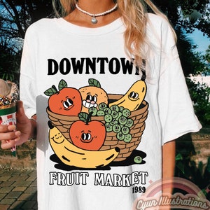 T shirt Downtown Fruit Market, Aesthetic t shirt, graphic tee, Tumblr tshirt, Trendy Oversized T-shirt, Vsco girl, Cottagecore tee, UNISEX
