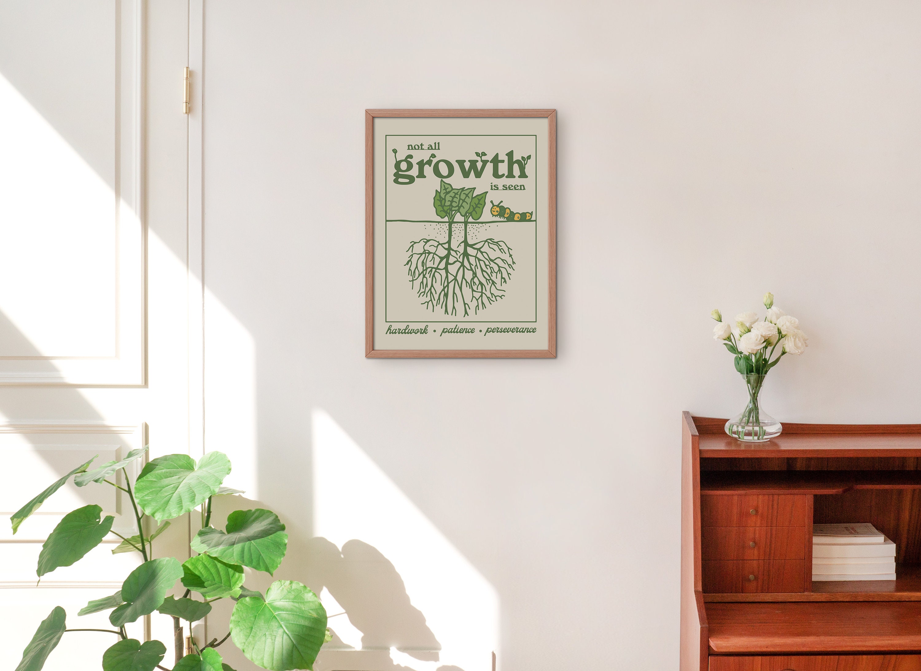 DESEACO Vintage Aesthetic Posters Forroomaesthetic Walldecor, Plantjournal Green
