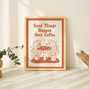 Retro Frog Coffee Print Frog Poster Kitchen Wall Decor Frog Art Retro Frog Coffee Print Frog Poster Kitchen Wall Decor Frog Art