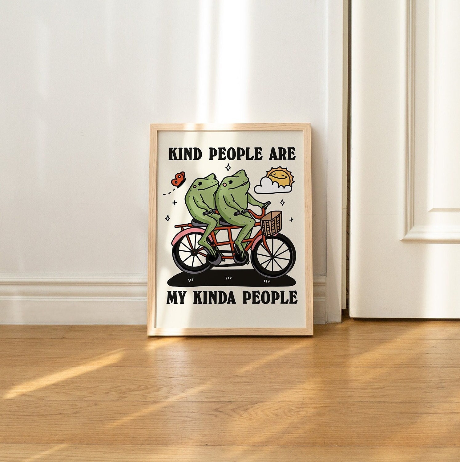 Discover Frog Illustration Wall Print, Cheery Quote, UNFRAMED