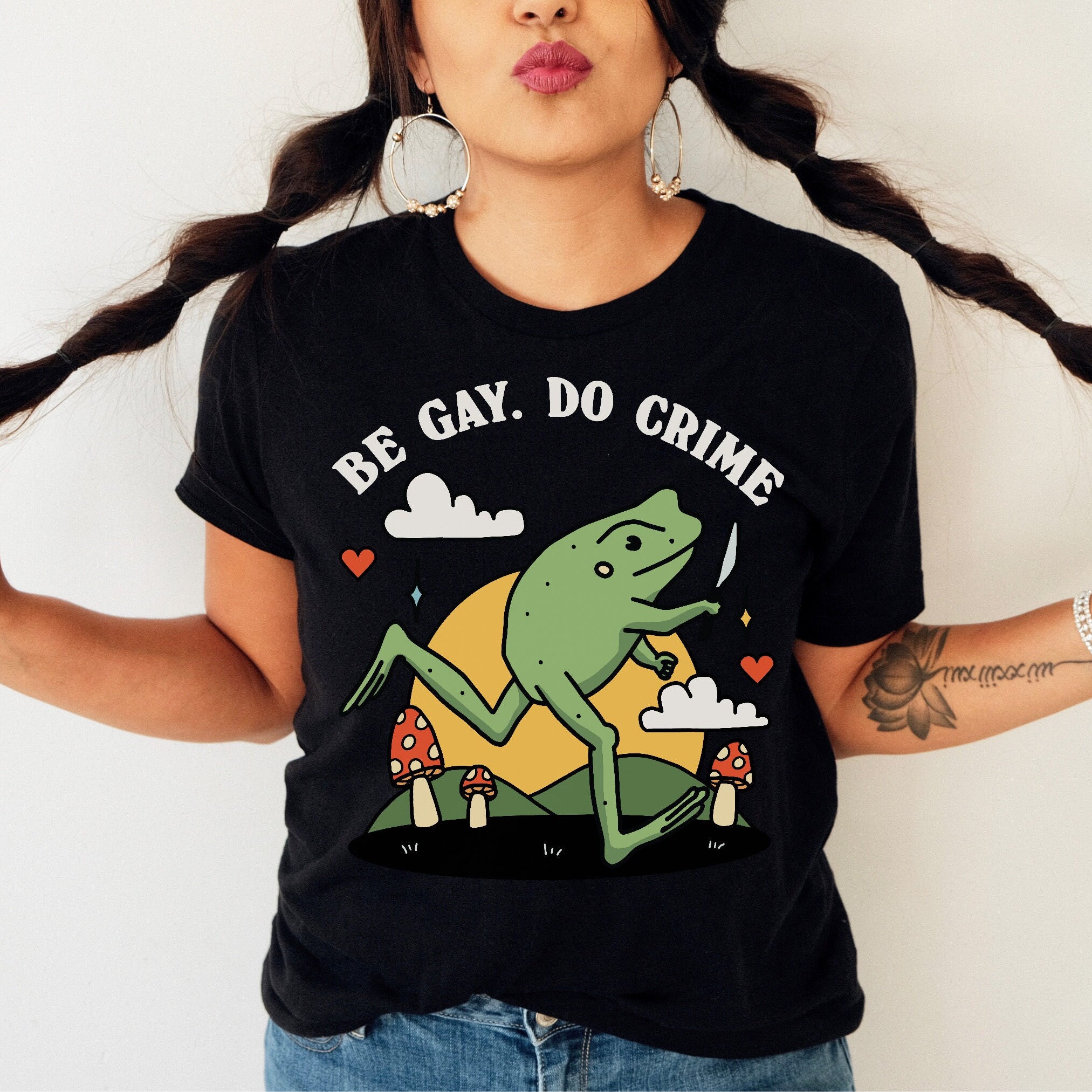 Be Gay Do Crime Frog Tshirt, Be Gay Shirt, Funny Frog Tee, Cottagecore ...